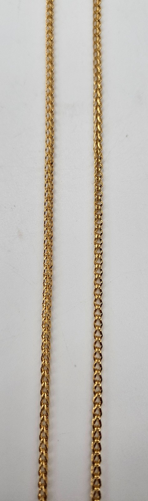 Gold Tone Wheat Link Chain Necklace Long Braided Spiga Style Classic Jewelry