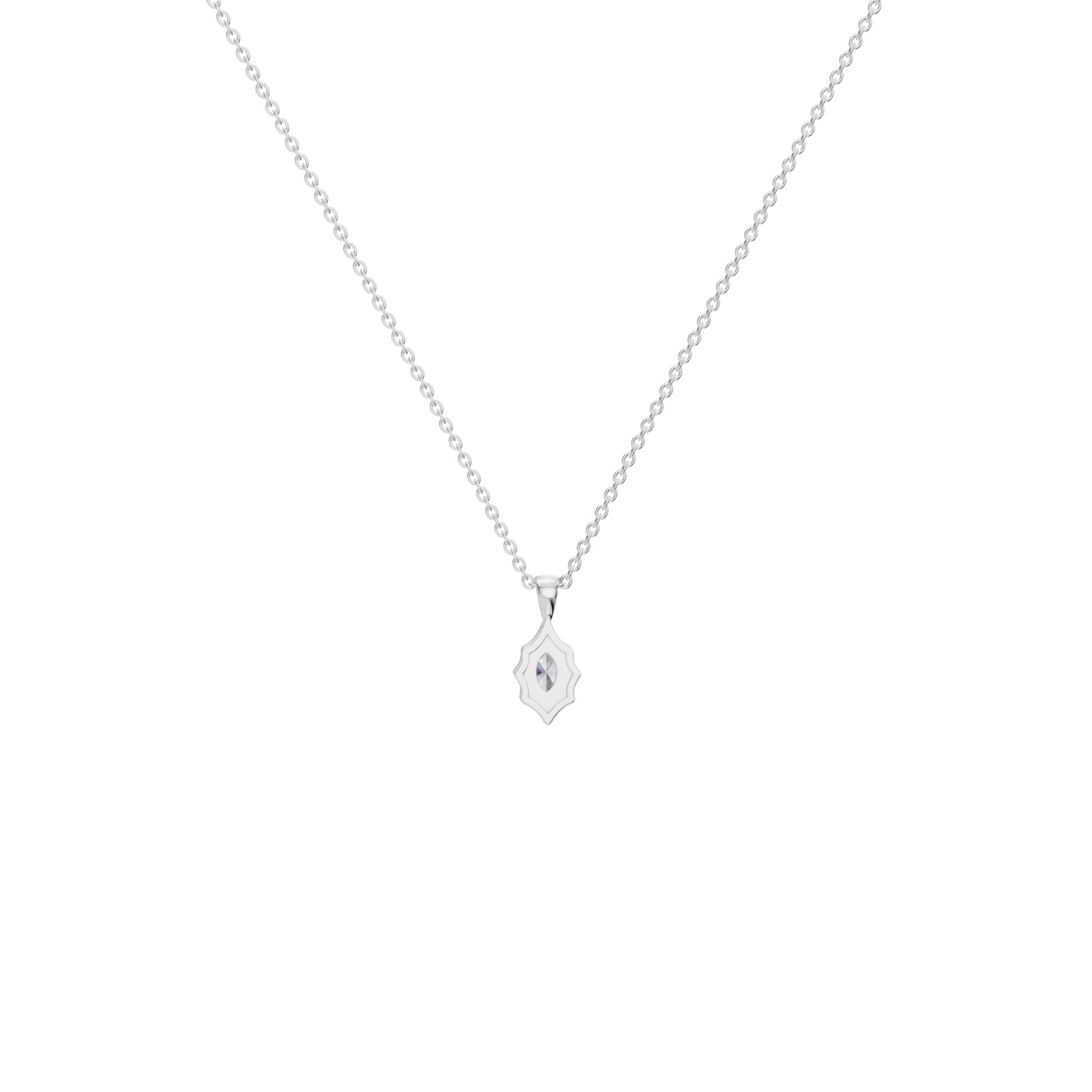 Lab Grown 1.00 Ct Marquise EF VS IGI Certified Diamond Pendant in 14k White Gold