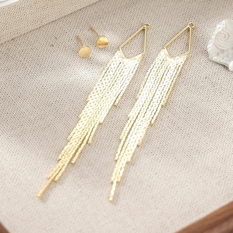 Gold Tassel Drop Earrings Women Elegant Dangle Party Wedding Jewelry Gift