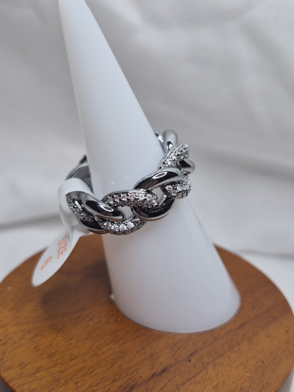 Bomb Party April Ring Size 6 “Absolutely Yours” Clear CZ On Hematite Plating