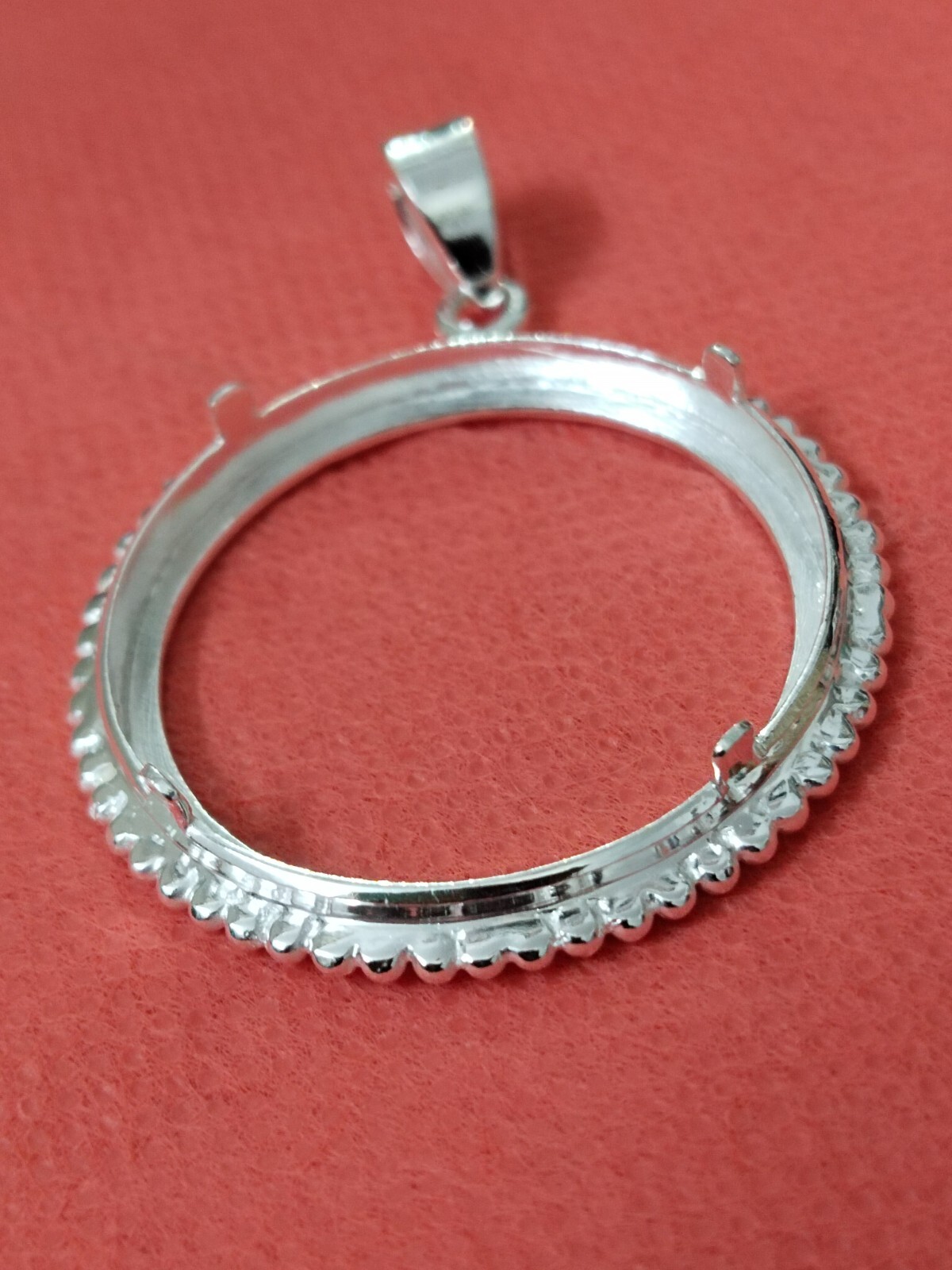 925 Sterling Silver Round Bezel Pendant prong jewelry Making Tools Coin