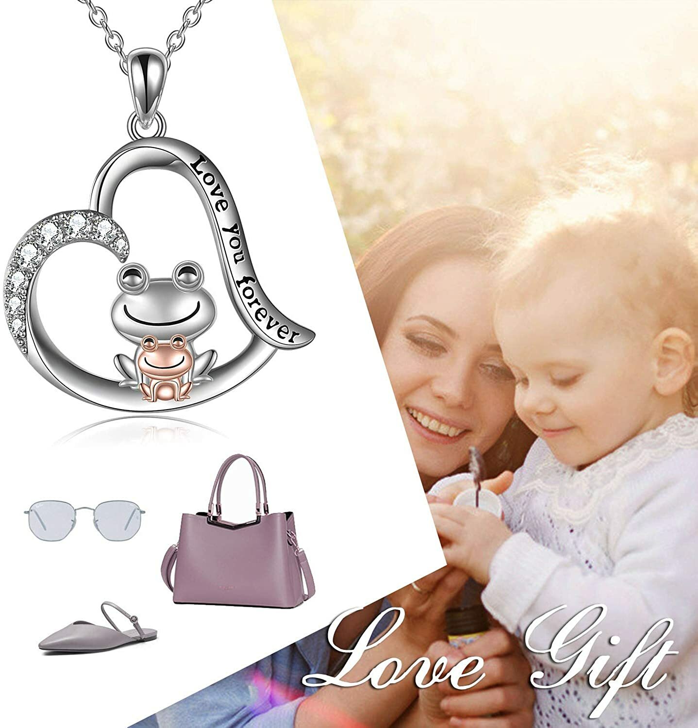 Frog Necklace for Women Sterling Silver Cute Animal Jewelry Frog Gifts For Girls