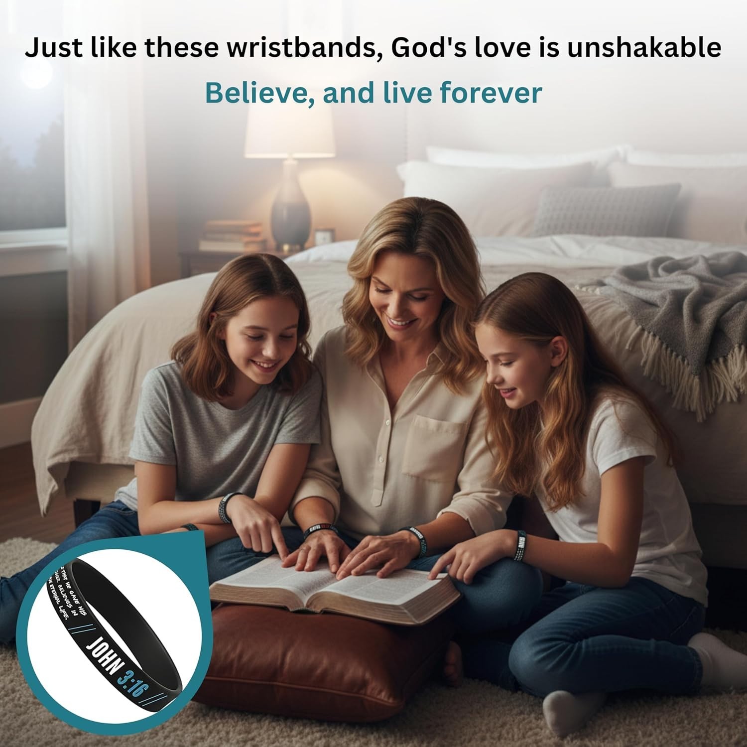 Christian Wristbands for Guys 6-pack – Bible Verse Bracelets