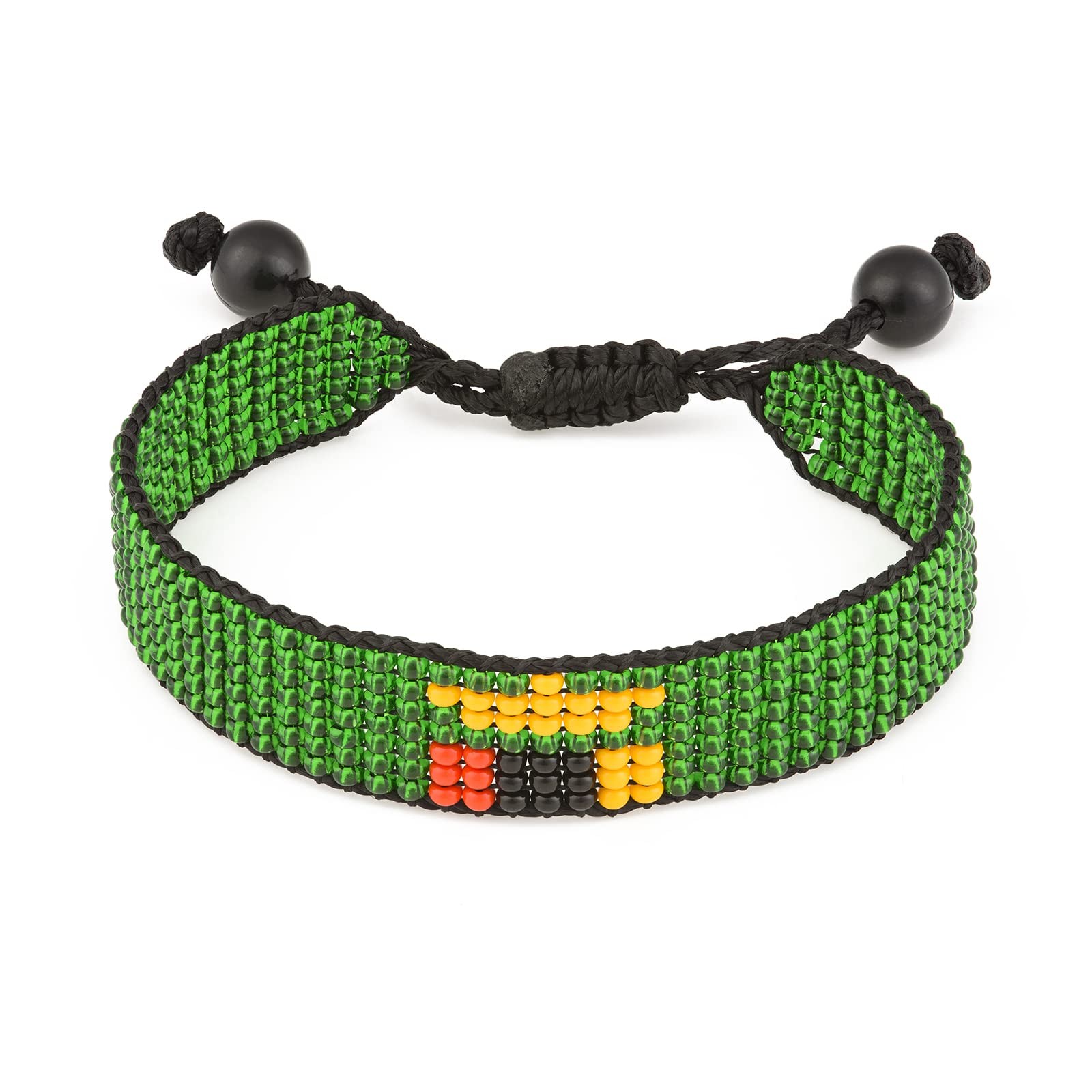 Zambia Flag Bracelet: Handmade Bracelet,Adjustable Beaded Boho-Style Rope Ban…