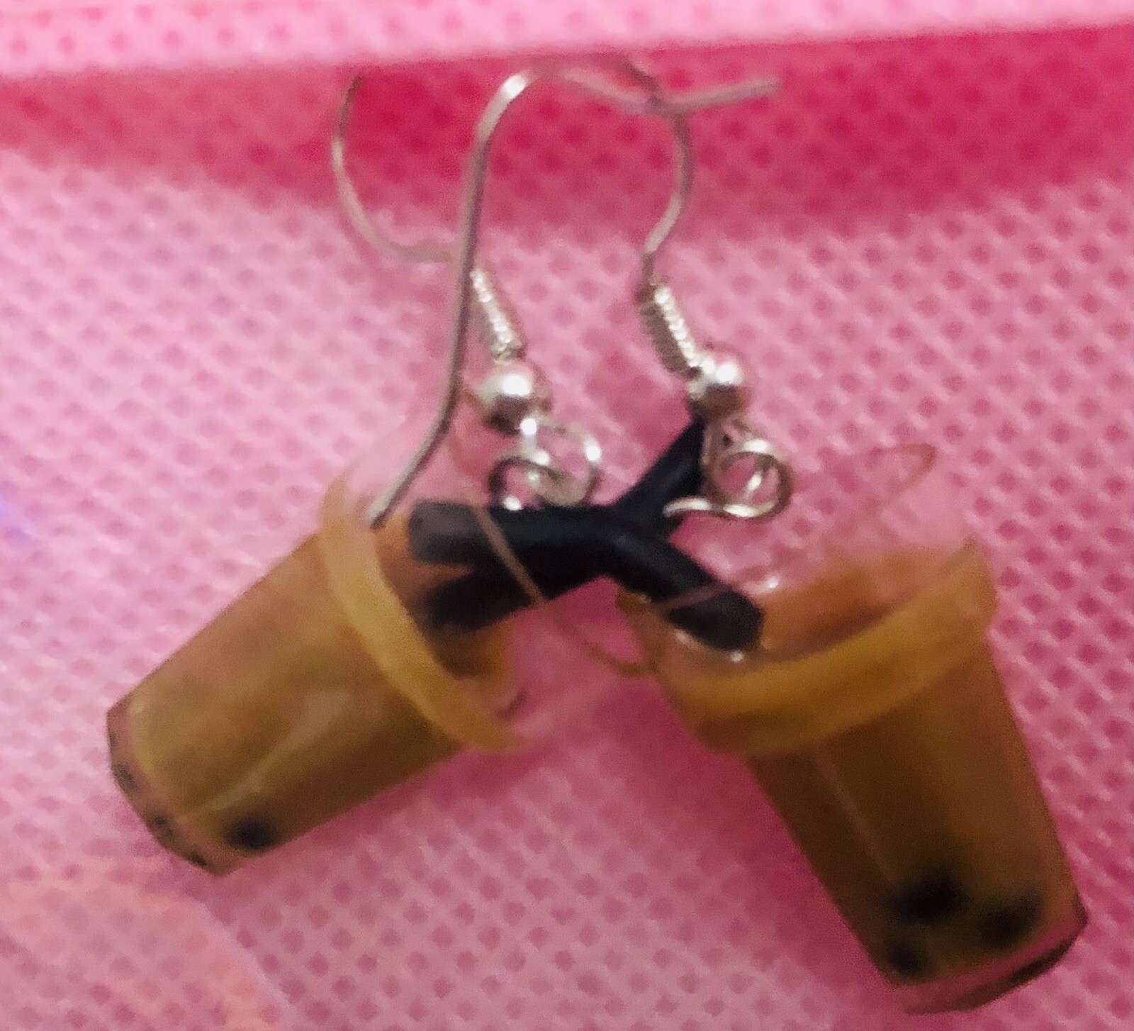 Novelty Cute Kawaii Popsicle Boba Bubble Tea Brown Food Dangle Drop Earrings