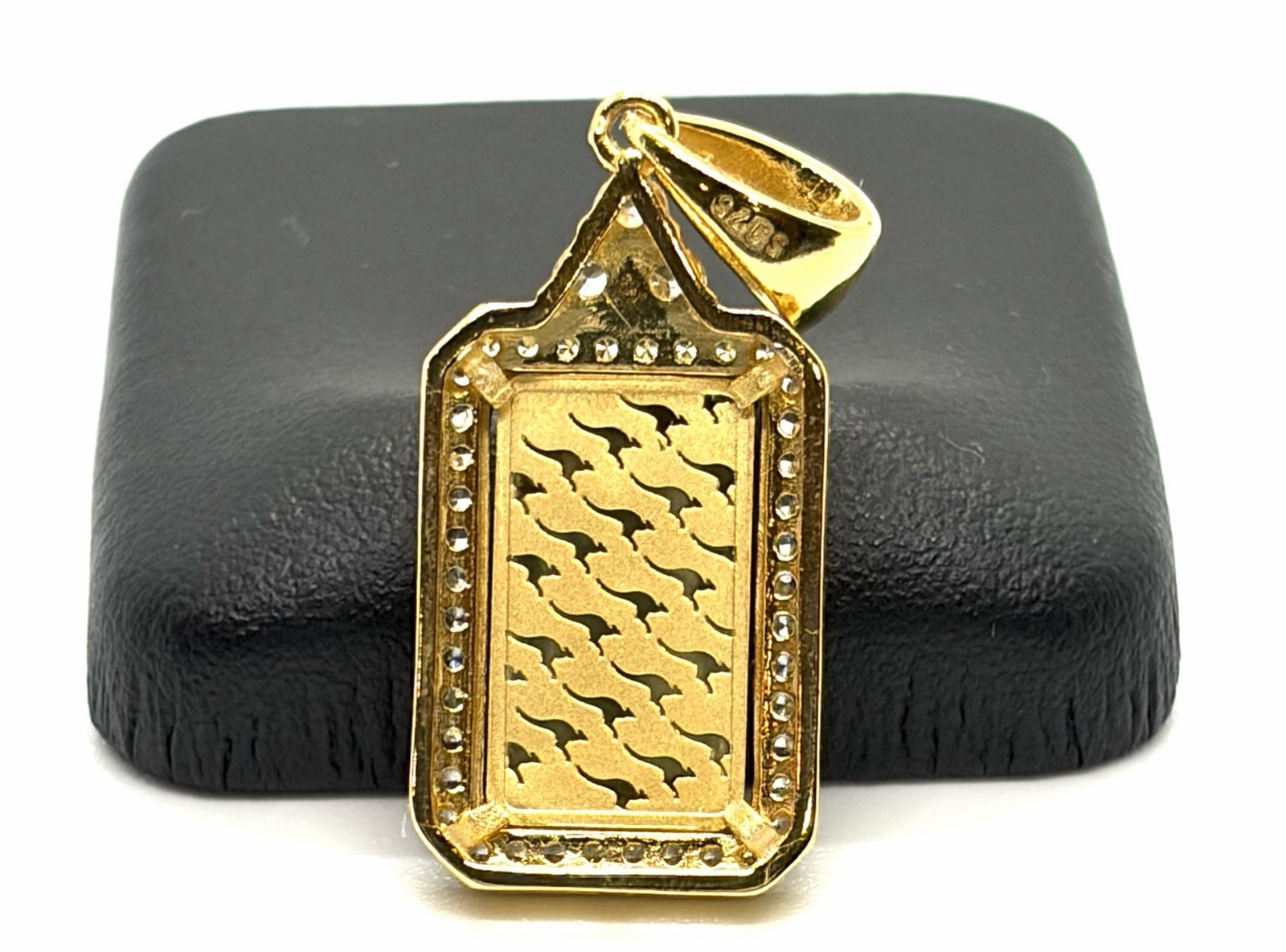 Perth Mint Swan 24K Pure Gold 1g Ingot Pendant Top Silver 925 Halo Zirconia⁠