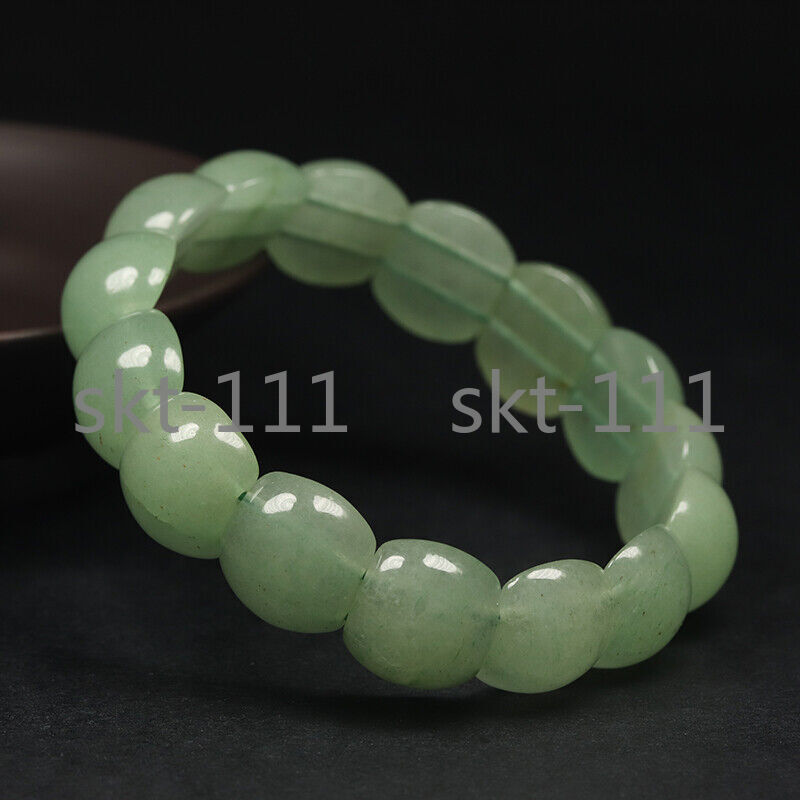 100% Natural Grade A Emerald Green Jade Bangle Bracelet Aventurine 7.5″