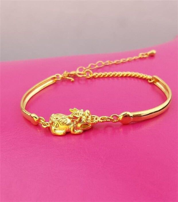 22K 23K 24K Thai Baht Yellow Gold Pixiu Necklace Women’s Bracelet Accessories