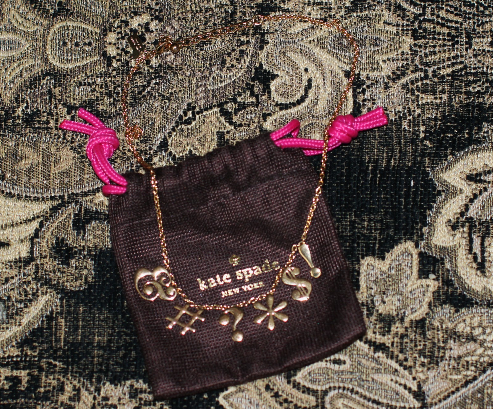 KATE SPADE NEW YORK GOLD CHARM NECKLACE SAY YES IDIOM “PARDON MY FRENCH”