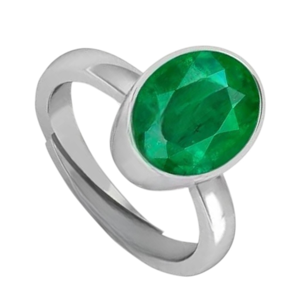 Certified 10.40 Ct Emerald Ring Natural Silver Plated Gemstone Men Women Gift