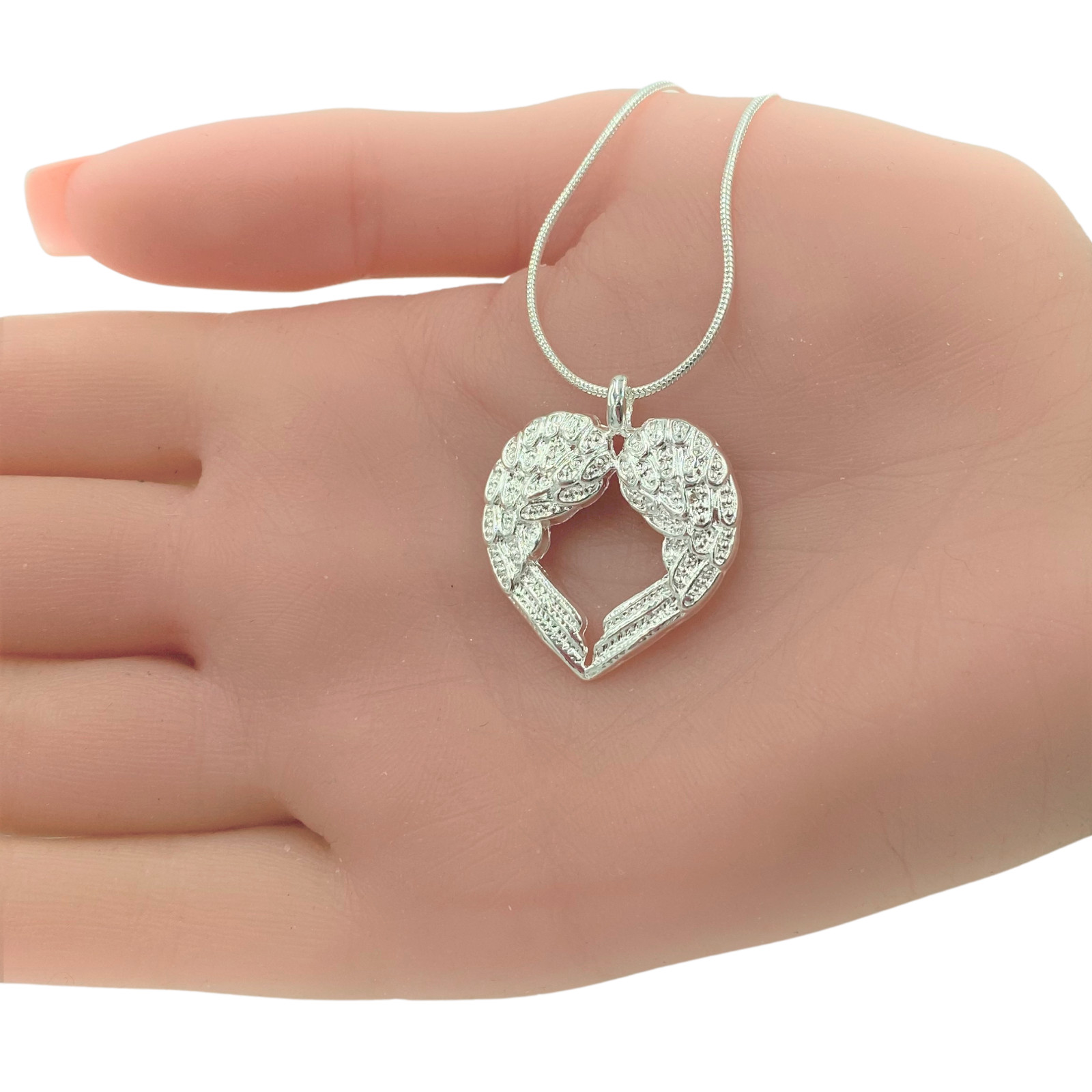 Angel Wings Pendant Necklace Sterling Silver