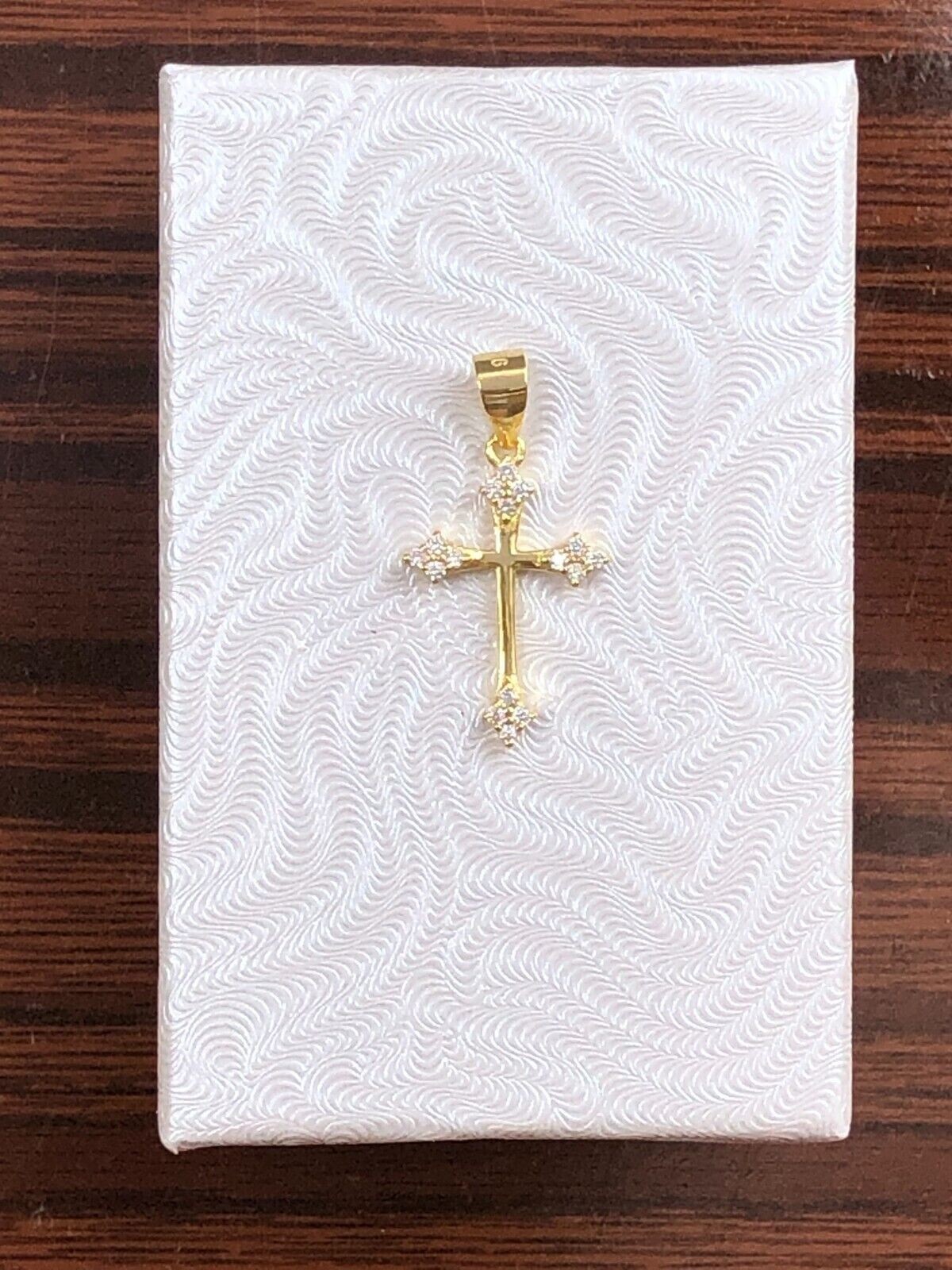 925 Sterling Silver CZ Orthodox Cross Pendant Tiny 17mm(0.67″)/25mm(0.98″)