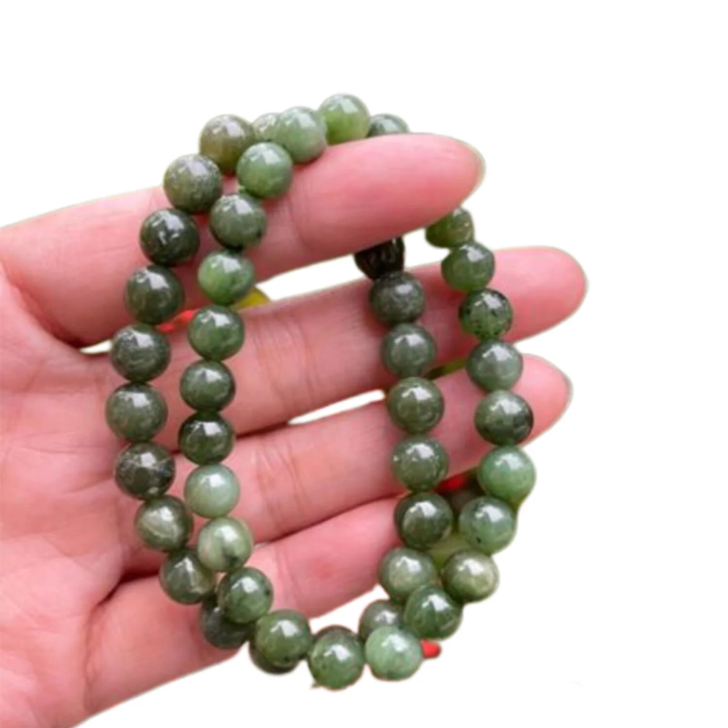 8mm Nephrite Jade Crystal Beaded Bracelet Healing Crystal Reiki Gift Unisex