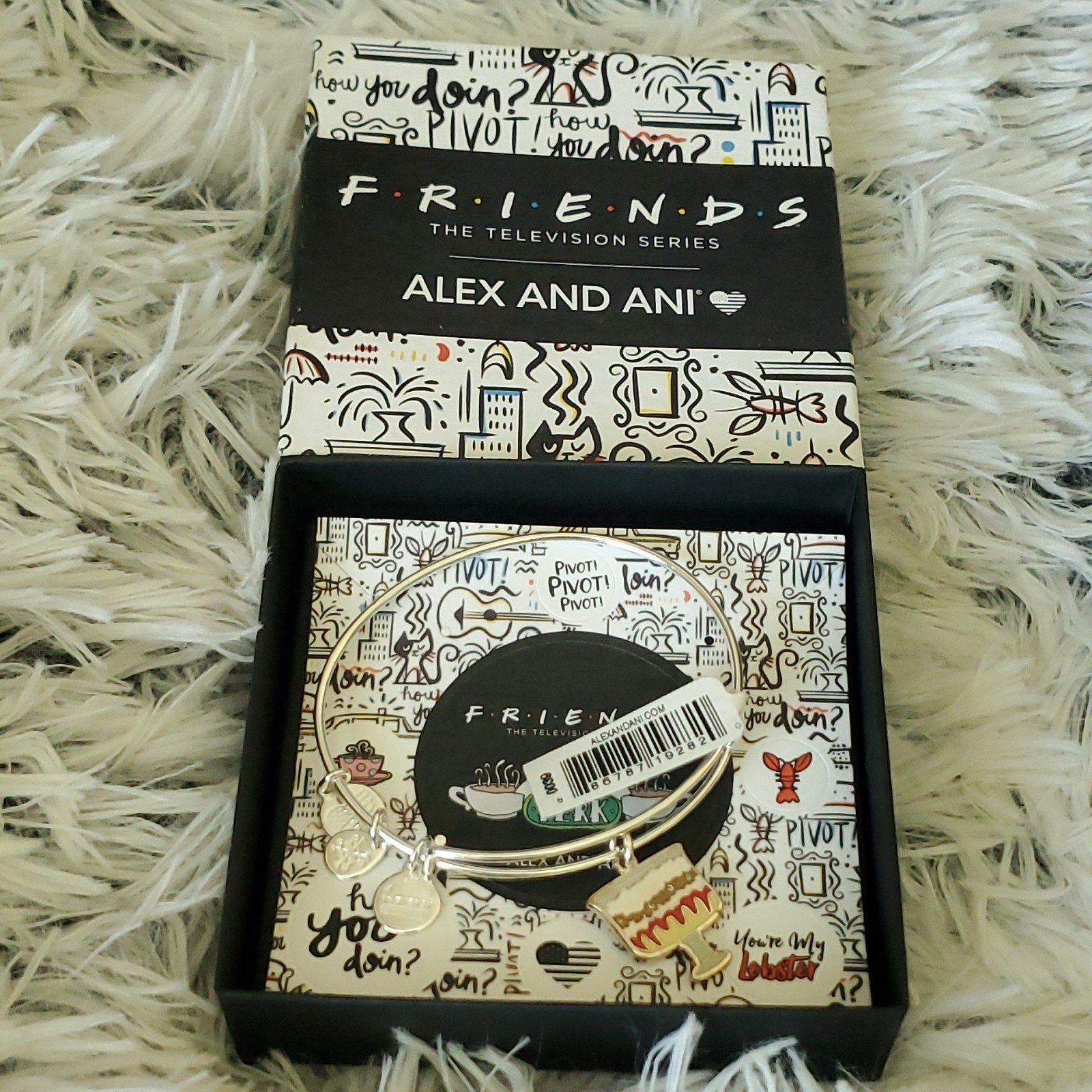 Alex and Ani Friends English Trifle Bangle Bracelet, New W Box, Multi One Size