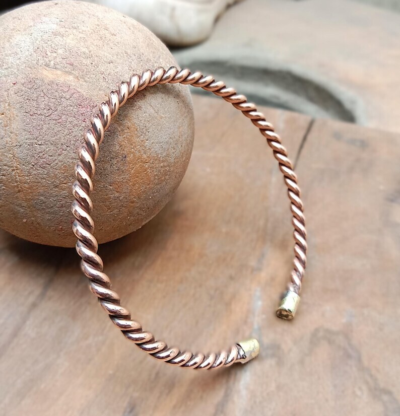 Pure Copper Bracelet Heavy Solid Copper Arthritis Pain Therapy Cuff Bangle