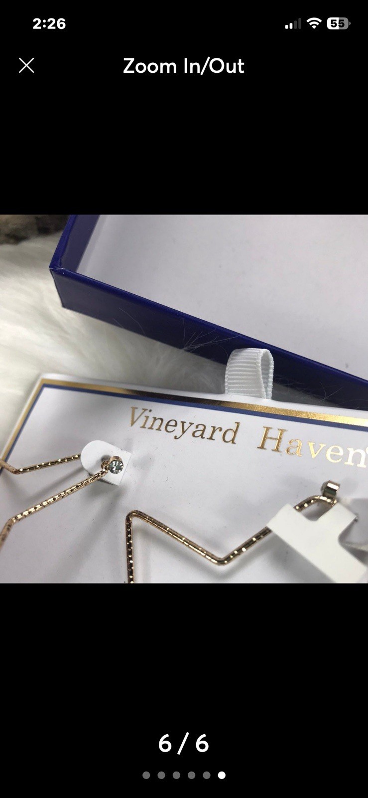 Vineyard Haven Gold Tone Star Dangle Earrings Clear Crystal Nickel-Free Post