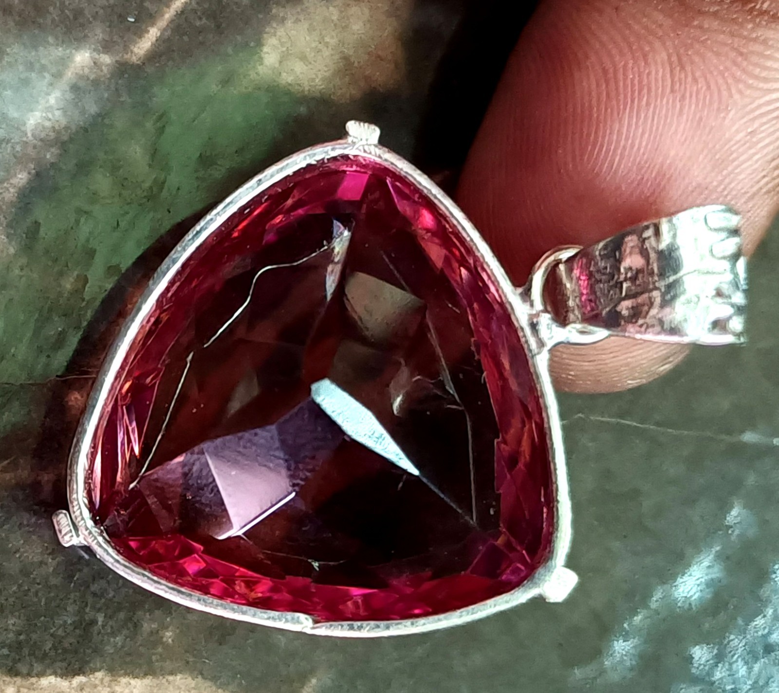 84 Ct Natural 7 Color Zultanite Pendant 925 Silver Loose Certified Gemstone