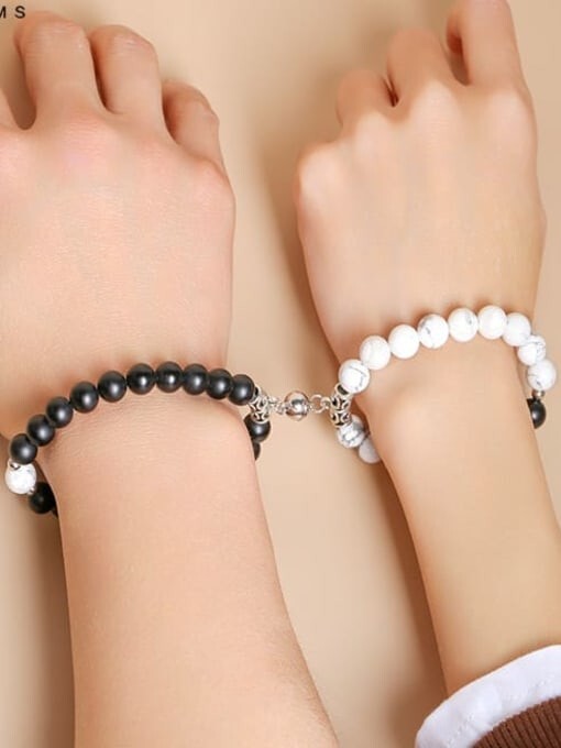 2pcs Couple Matching Magnetic Heart Charm Bracelet Valentine Gift FREE POSTAGE