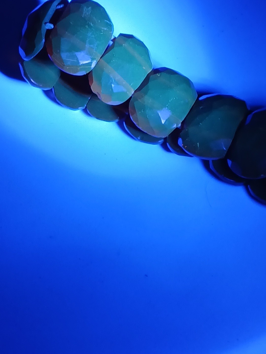 Vintage Baltic Amber Faceted Bead Stretch Panel Bracelet 7-7.5″