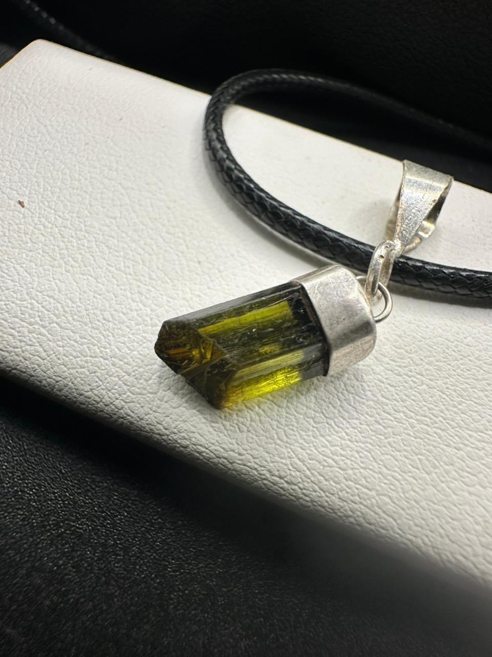 Natural Green Tourmaline Pendant | Genuine Gemstone | Handmade Crystal Jewelry