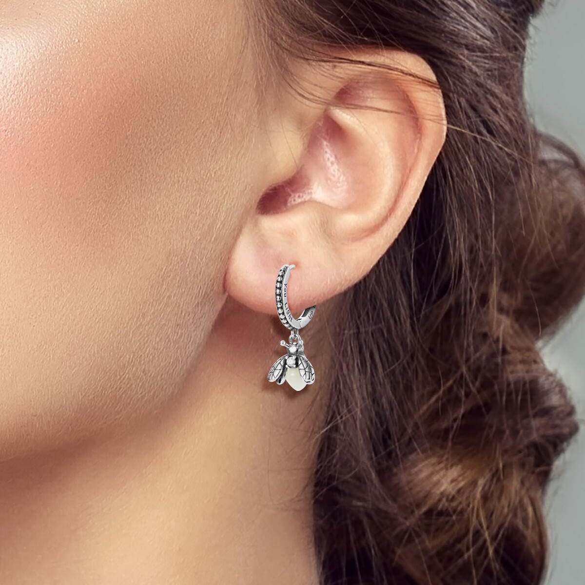 MULA 925 Sterling Silver Luminous Firefly Hoop Earrings AAA CZ For Women Jewelry