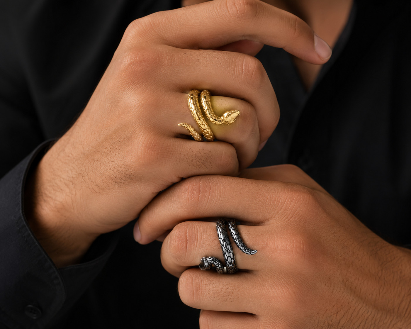 Stainless Steel Snake Rings Sizes 7-12 Fashion Jewelry Unisex, Women, Men