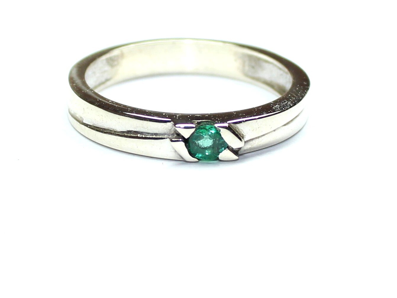 Zambian Emerald Sterling Silver Ring, Emerald Gemstone Ring, Emerald Men’s Ring