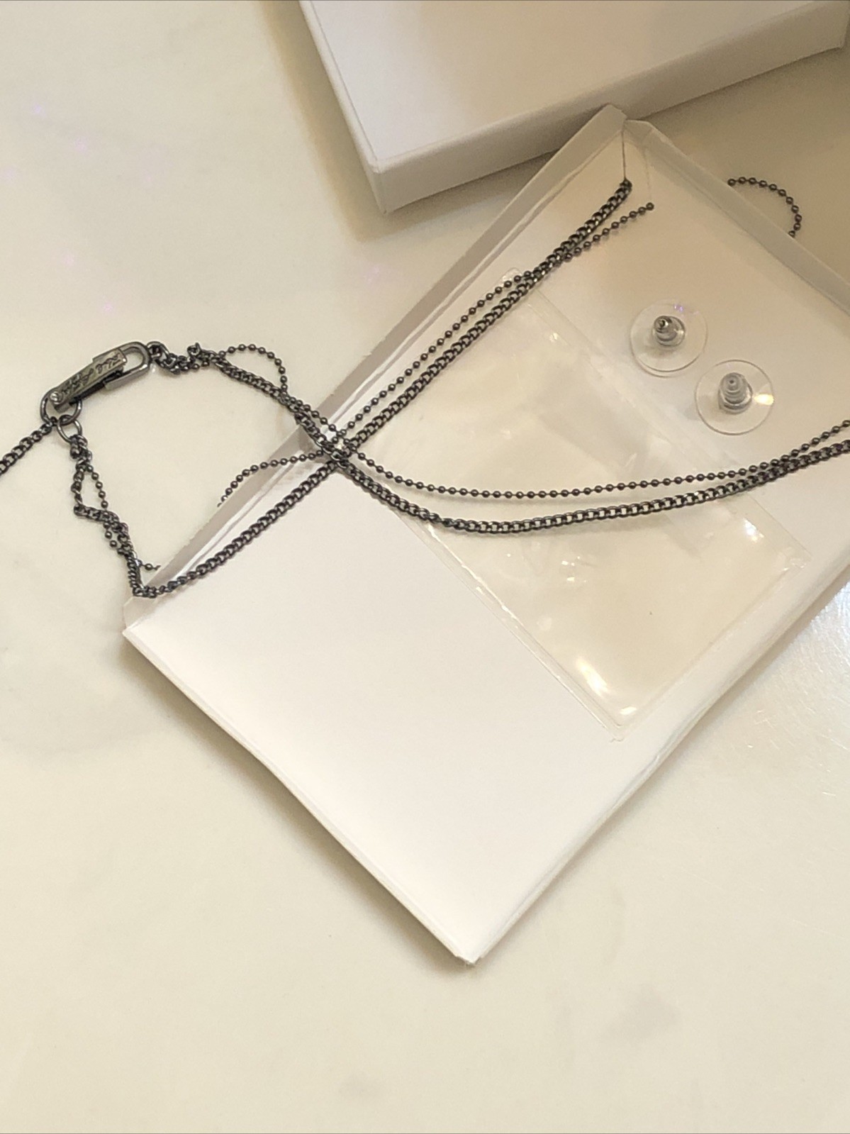Karl Lagerfeld Paris Choupette Layered Pendant Necklace & Stud Earring Set NIB