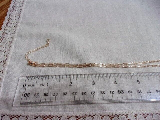 Letter “E” Pendant/Heart Design Necklace with Paper Clip Style Chain- NM