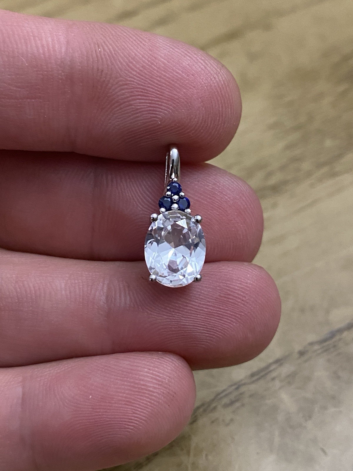 925 Sterling Silver Designer Signed HDS 925 SAI Stamped Pendant Cubic Zirconia