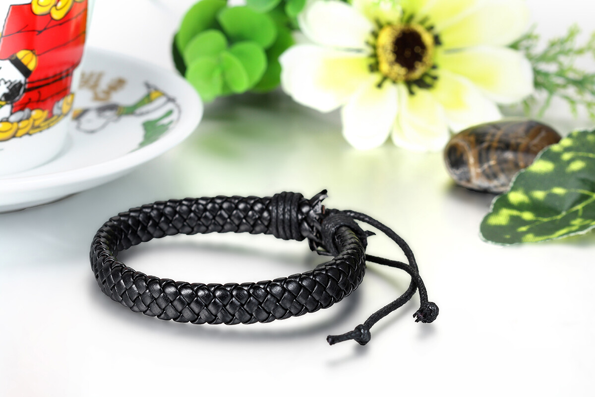 Men’s Women’s Wrap Braided Leather Bracelet Cuff Bangle Adjustable Wristband