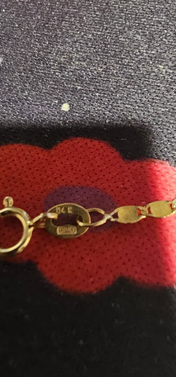 Real 14k Gold Cable Mirror Chain Bracelet Spring Ring Clasp No Stone 8.5 Inch