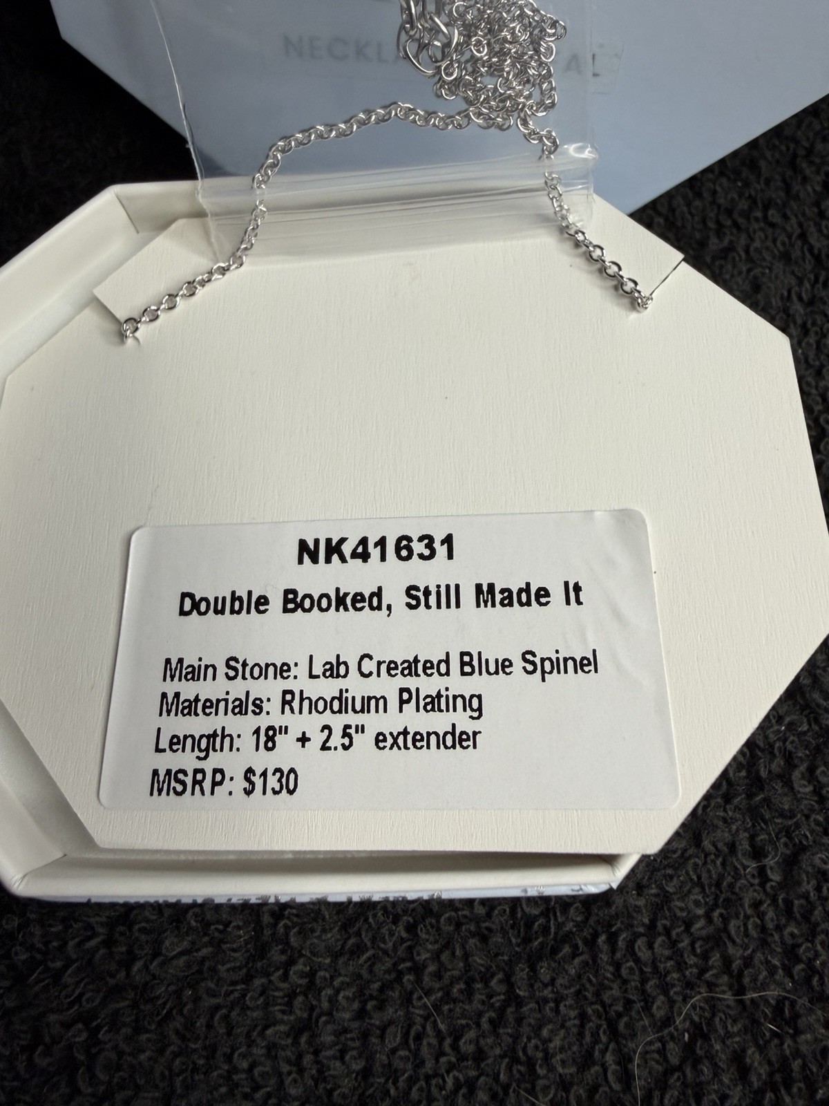 Ring Bomb Party Blue Spinel Pendant Necklace Lab-Created Rhodium Silver 18-20.5″