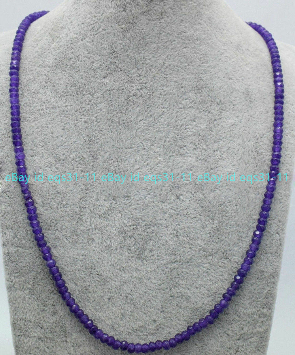 Genuine Natural 2x4mm Multicolor Jade Faceted Gems Roundel Beads Necklace 18”