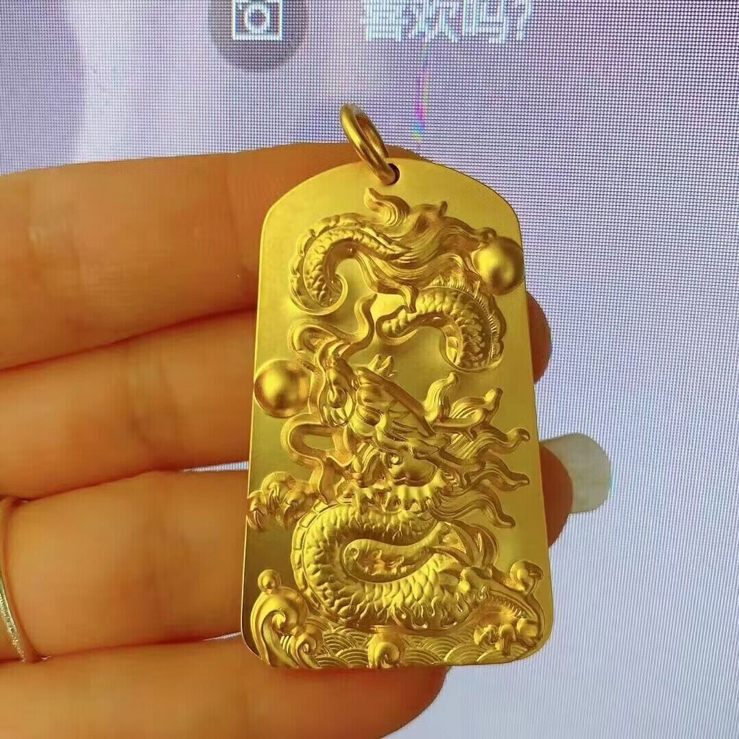 3d Dragon 22k 23k 24k Thai Baht Yellow Gp Gold Pendant
