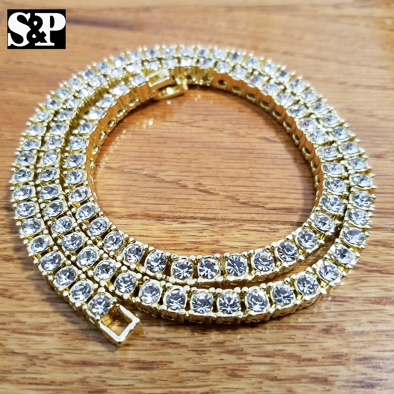 New Hip Hop Ankh Pendant 18″ Full Iced 1 ROW Cubic Zirconia Tennis Choker Chain