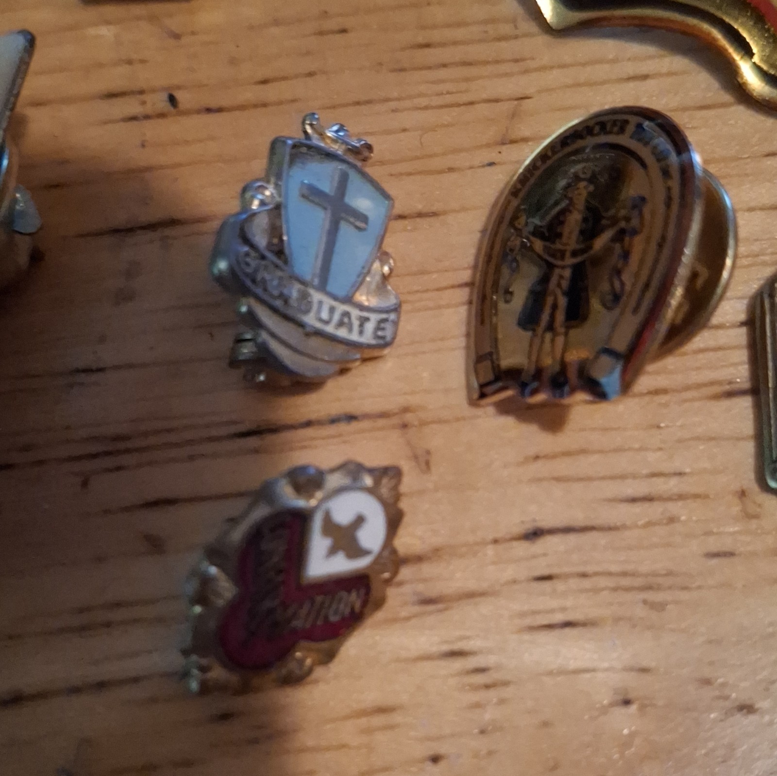 USA Olympics Lapel Pin Lot of 11 w/ USA Flag Pin and Assorted Religious Pins