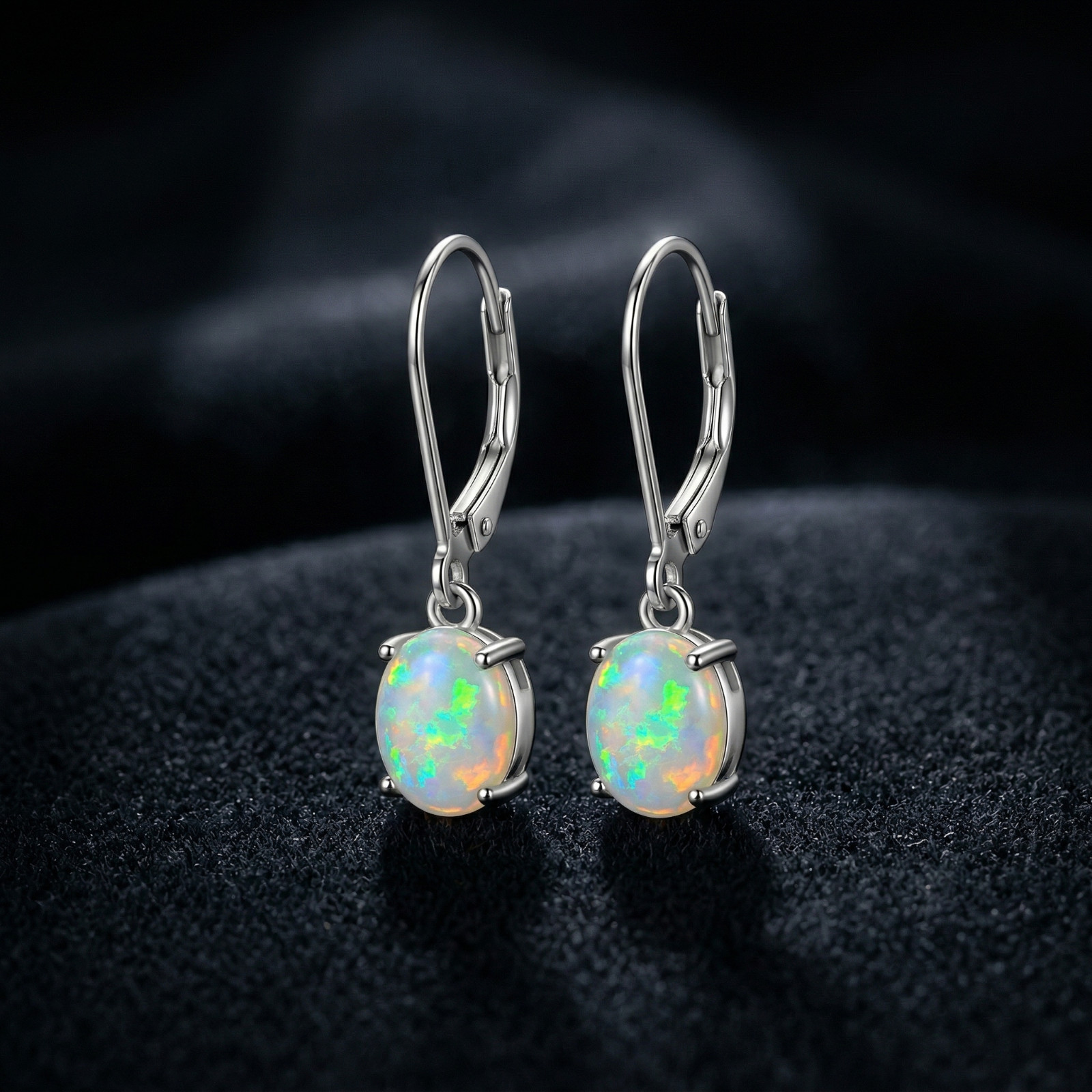 Genuine Fire Opal Drop Earrings Elegant Daily Wear Accessory Gift for Women