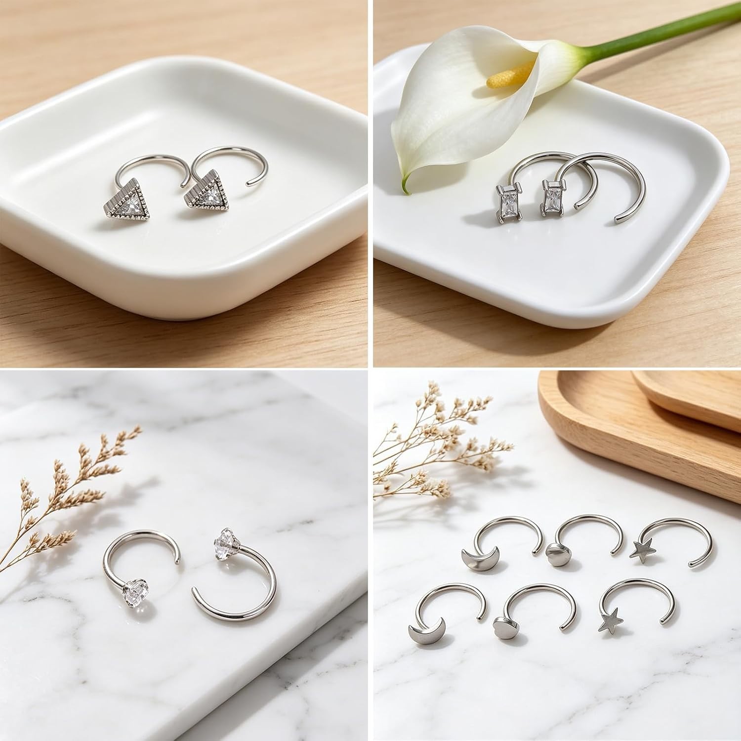 Half Hoop Huggie Earrings for Women Gold Silver Plated Ardant Backless Earrings