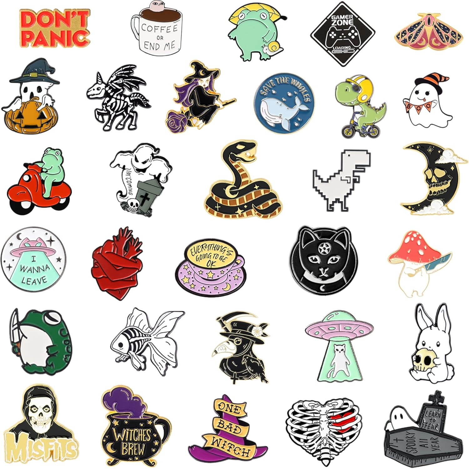 20/40/50 PCS Cute Enamel Backpack Pins, Funny Pins Bulk Set Cool…
