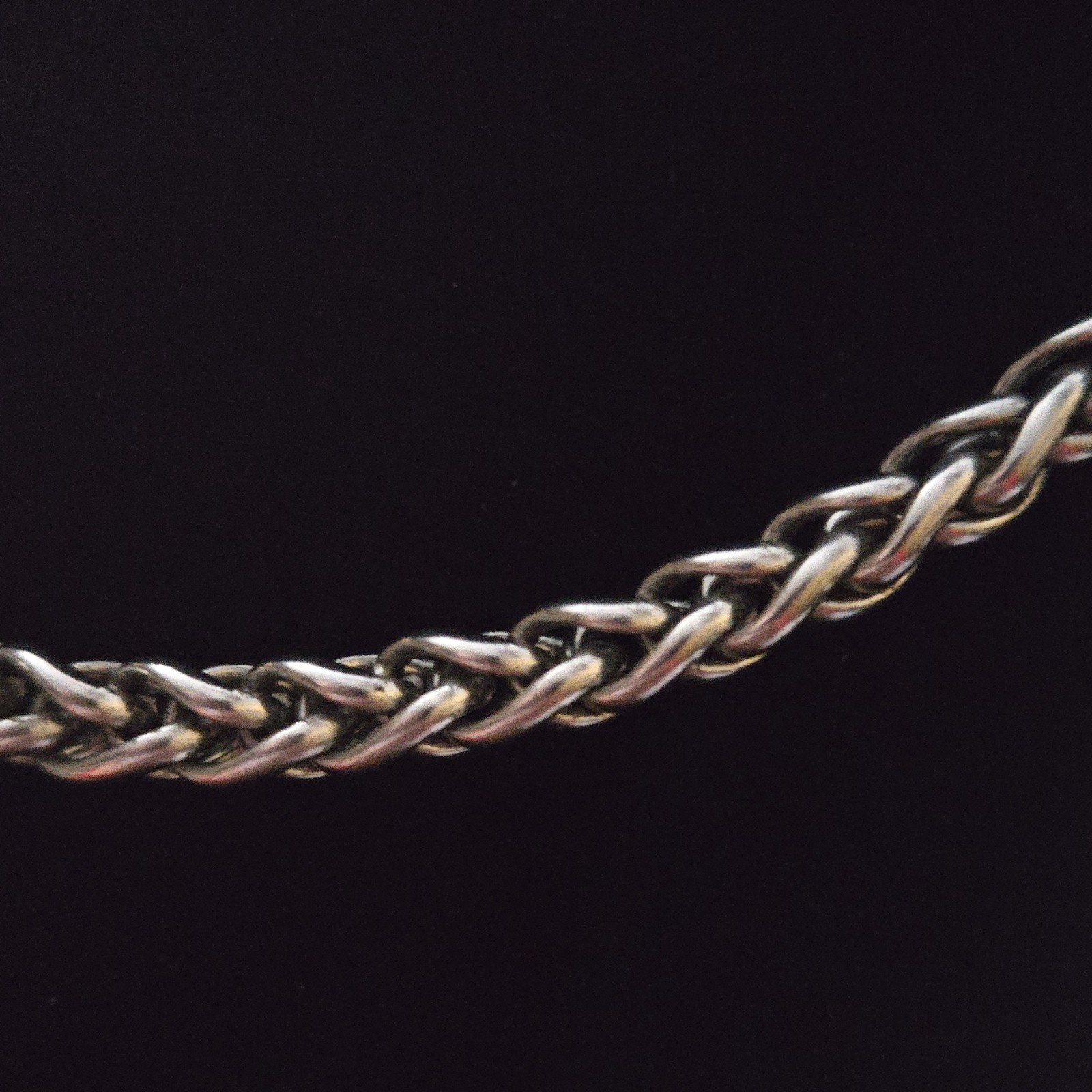 Stainlesd Silver Spiga Wheat Chain Necklace Metal Woven Fashion Jewelry