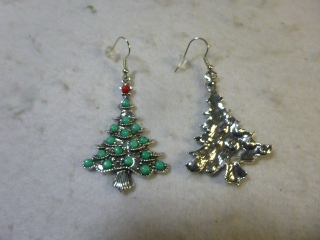 Cute Christmas Tree Southwestern Style French Hook Earrings