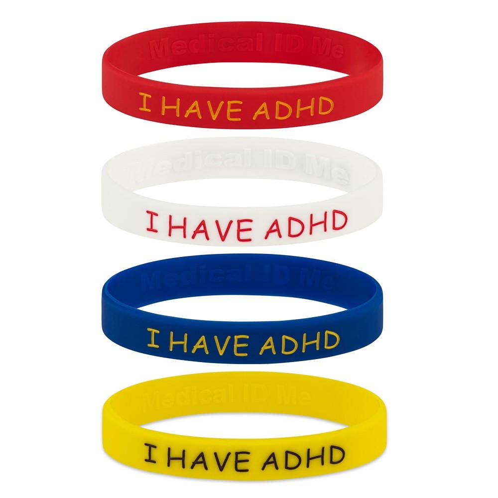 I Have ADHD Children’s Adults Silicone Bracelets Awareness Wristband UK