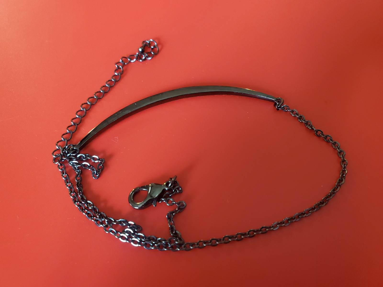 Park Lane Pretty Please Bar Pendant Hematite Black Chain Pave Crystals Necklace