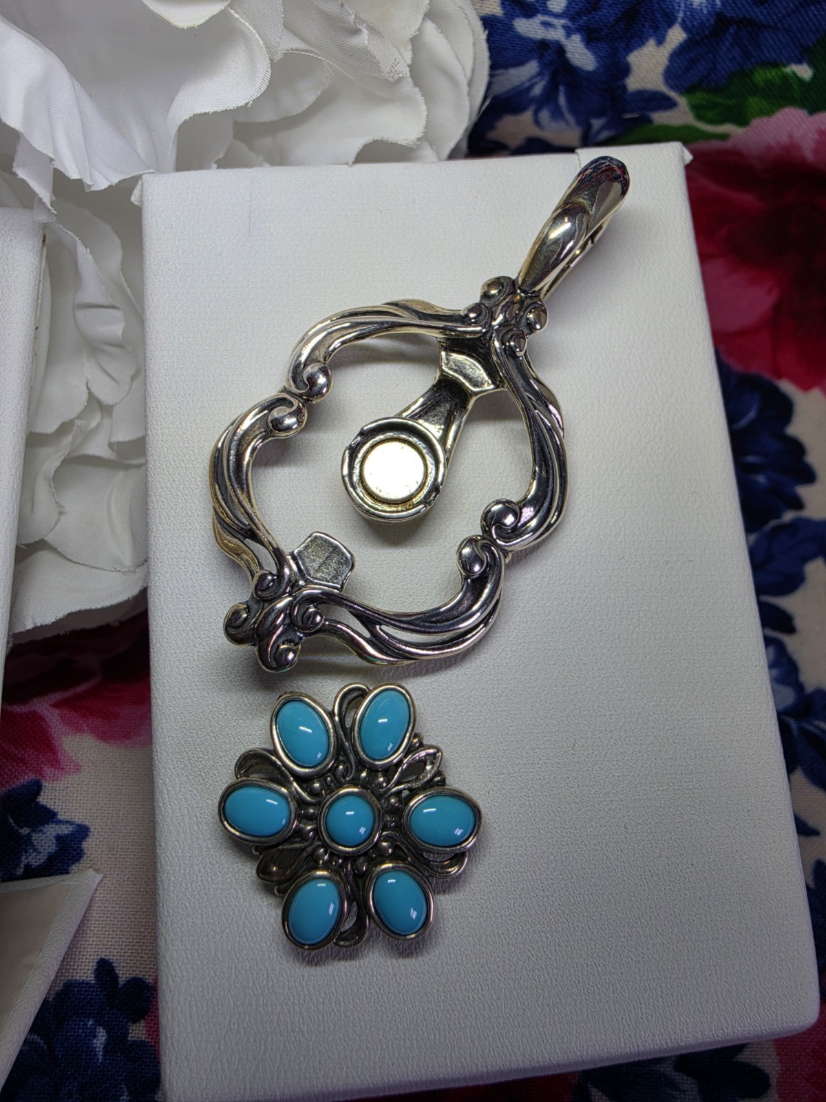 Beautiful Carolyn Pollack Relios Interchangeable Pendant and Ring Magnetic Set