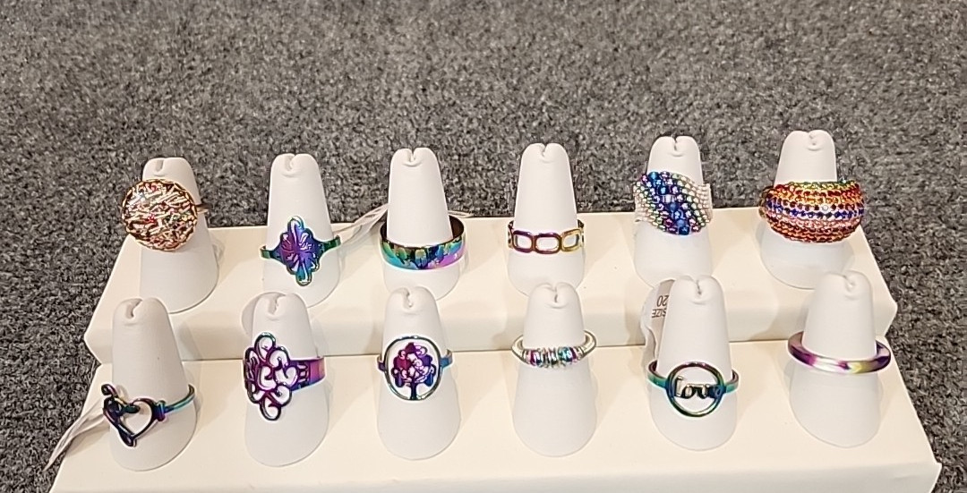 Jewelry 12 Rings Rainbow Collection See Description Lot #211