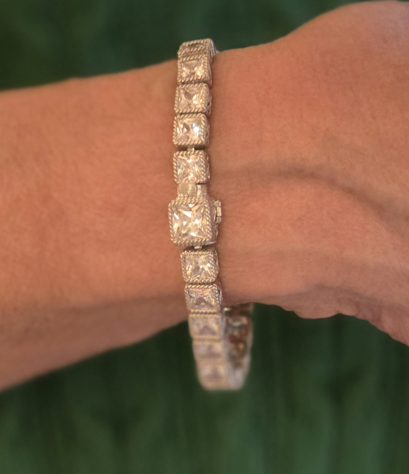 Judith Ripka Sterling Silver Diamonique CZ 925 Tennis Bracelet Small 6.75″
