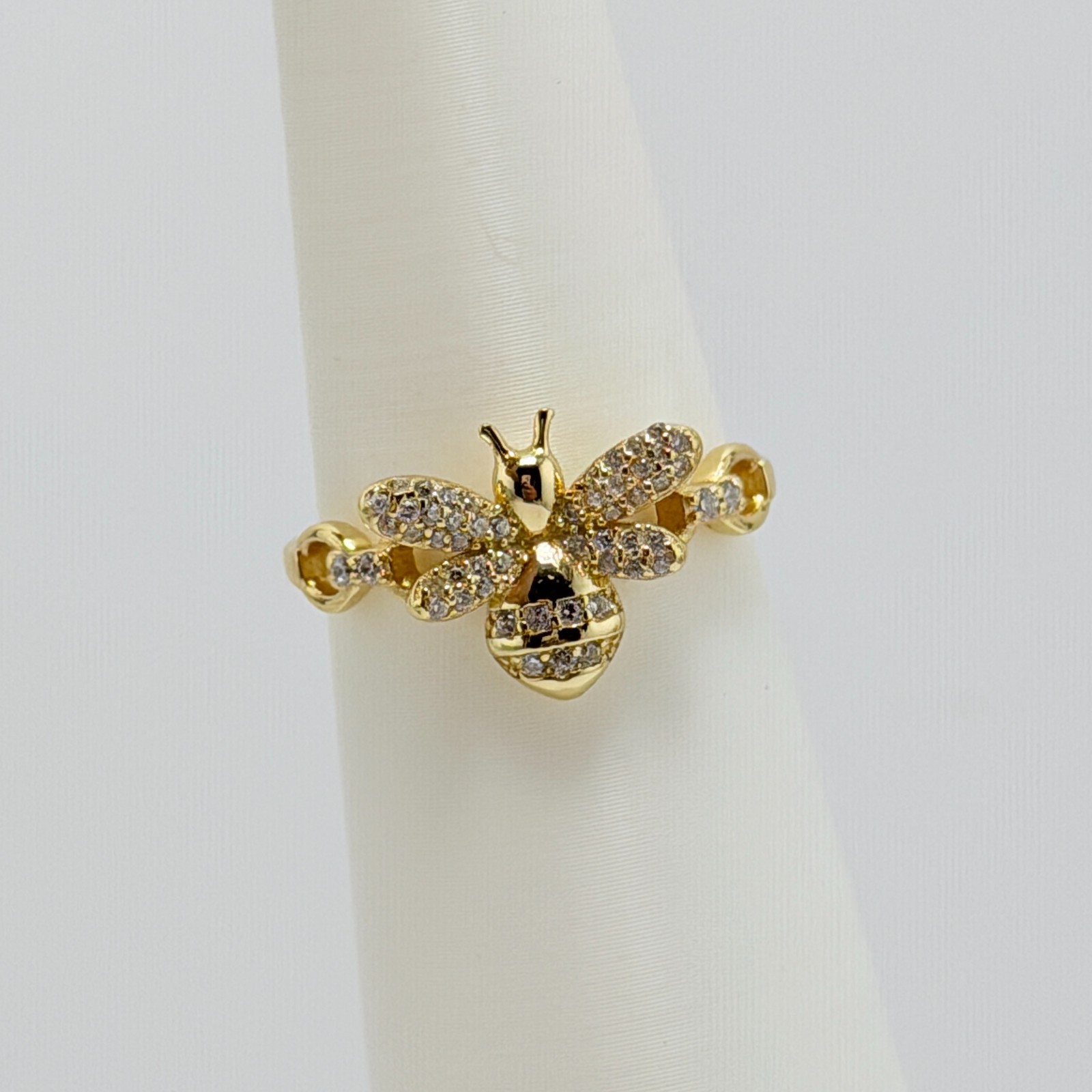 Bomb Party Vermeil Bee Size 7 “All Hail The Queen” .925 Sterling w/ Gold RG77845