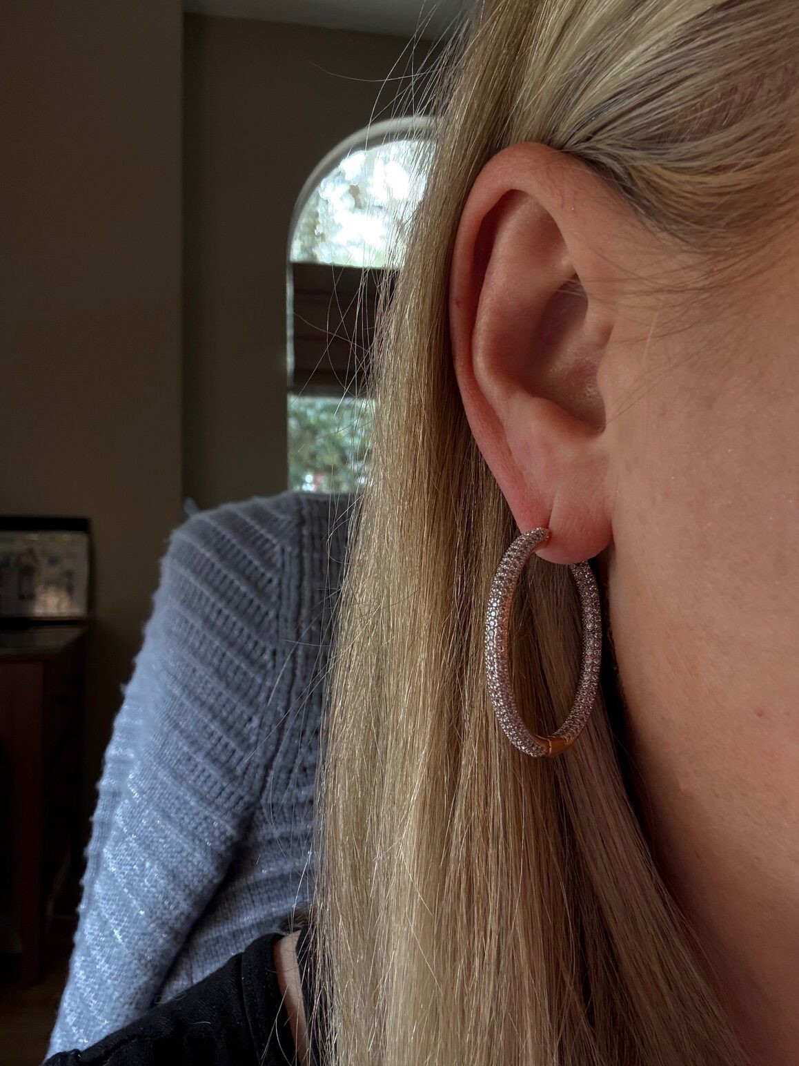Gold Hoop Diamond Earrings | 925 Sterling Silver | 18k Earrings