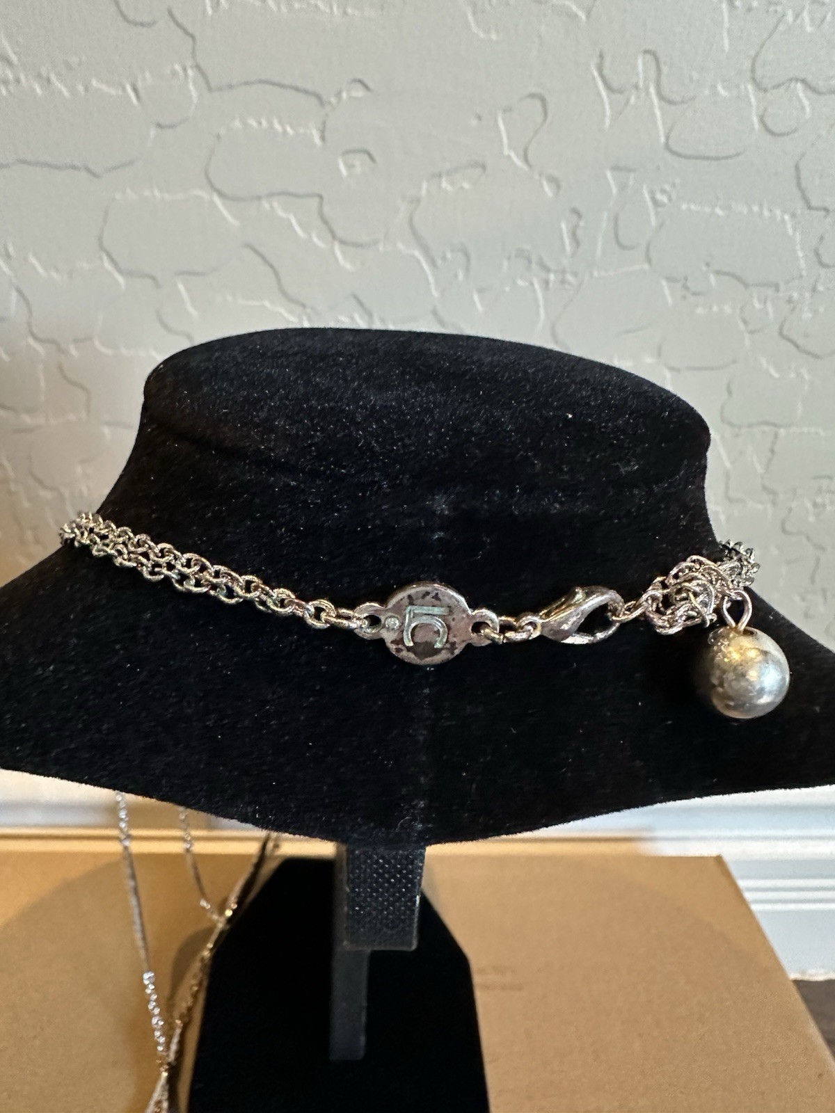 Chico’s Silver Tone Layered Station Cable Chain Necklace Lobster Clasp Signed